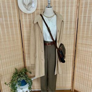 Vintage Coat Women's Beige Tan Pea Coat by Herman Kay